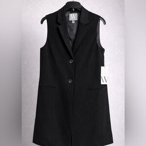 ✨ Sleeveless Black Blazer Vest Tailored | Structured Lapel | Layering Essential
